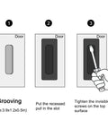 Installation guide for Recessed Finger Flush Pulls For Cabinets And Doors - 4.72 Inch Black Stainless Steel Brushed Rectangular Door Pull Hardware