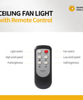 17 Inch Camping Fan With Light USB C Fast Charge Quiet DC Brushless Motor RF Remote Battery Powered Portable Fan For Outdoor Gazebo Patio Canopy Tent RV Emergency Use Dope For Outdoor Living control remote close-up