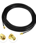 RG174 33ft SMA Bulkhead Coax Cable with 3 SMA Adapters Kit for SDR Ham Radio GPS ADS-B 3G 4G LTE Antennas and adapters