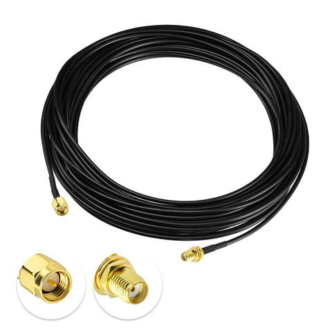 RG174 33ft SMA Bulkhead Coax Cable with 3 SMA Adapters Kit for SDR Ham Radio GPS ADS-B 3G 4G LTE Antennas and adapters