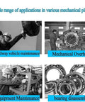 Wide range of applications showcasing the Heavy Duty 3 In 1 Hydraulic Gear Puller Kit for railway and equipment maintenance.