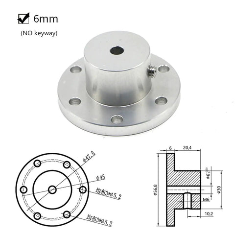 Rock Solid Rigid Flange Coupling With Precision Keyway Shaft Connector For Heavy Duty Industrial Power Transmission 18mm Size showing 6mm anodized aluminum part.