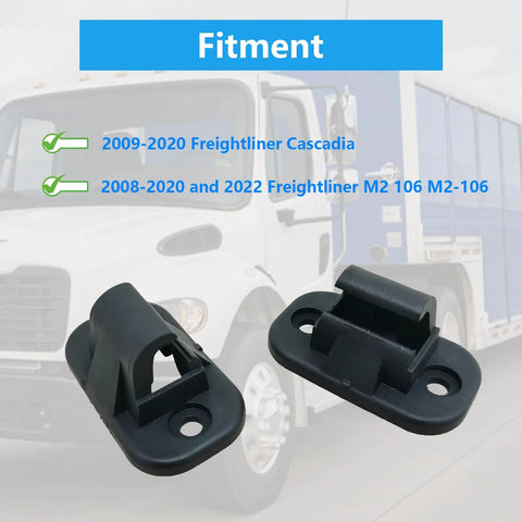 2 Pack Sun Visor Retainer Clips For Freightliner Cascadia 2009 Through 2020 And Freightliner M2 106 2008 Through 2022 Replacement Sunshade Clamp Supports with truck background