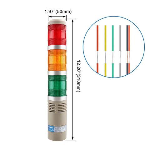Heavy Duty Compact Round LED Tower Signal Light With Red Green Yellow Flash Warning Indicators For Industrial Machines Built Tough As Nails To Run Smooth