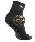 2Mm Neoprene Sand Socks For Men And Women, rear view showing anti-slip sole and sand proof design, in black material.