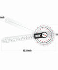 12 Inch Digital Goniometer For Joint Range Of Motion Measurement With Color Coded Buttons And Quick Zero Reset A Real Time Saver For Rehab Pros And Physical Therapy ROM Tracking, 12.5 inch view