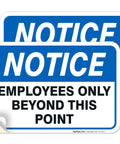 Heavy Duty Reflective Aluminum Employees Only Sign Real Deal Staff Access Warning Plate displaying blue background and bold text.