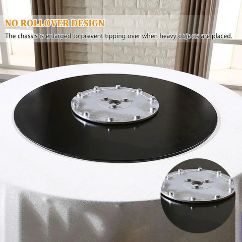 Heavy Duty 360 Degree Swivel Lazy Susan Serving Tray For Dining Tables Large Round Tempered Glass Turntable on a table