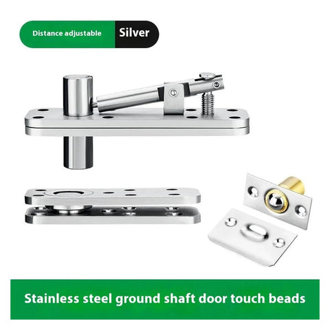 Stainless Steel Rotating Axis Hidden Door Hinge Set For Wooden Doors Up And Down Invisible Spindle Hardware Silver