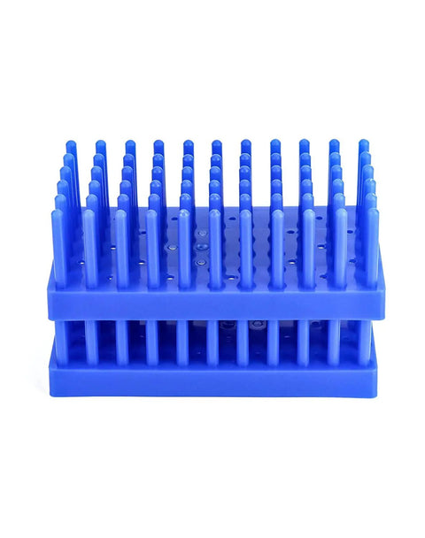 Must-Have Test Tube Drying Rack Set, 66-Position Plastic Spike Rack For 12 To 16 mm Tubes, 2 Pack In Blue shown