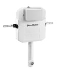 In-Wall Toilet Tank Carrier for 2x6 Studs, Beefy Steel Frame, Concealed Install, Adjustable Height, White Finish, Front View