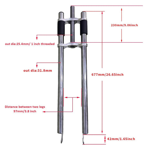 Beefy 1 Inch Threaded Non Suspension Bicycle Fork For 26 Inch 700C And 29 Inch Wheels With Double Aluminum Shoulder Crown