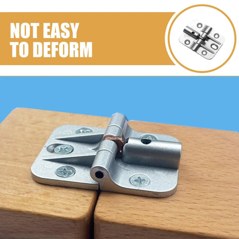 Installed 2-pack zinc alloy cabinet hinges with 180-degree adjustment on a wooden desk edge