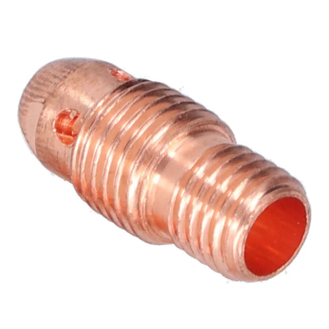 Heavy Duty Premium Copper TIG Collet Body Replacement Parts Fits 13N24 13N 796F WP 9F torch, showing smooth copper finish.