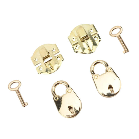 Vintage Hasp Latch Lock Set For Jewelry Boxes And Wooden Cabinets With Rustproof Zinc Alloy And Iron Construction Glossy Finish