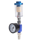 Mini Air Filter Water Separator With Pressure Gauge And Manual Drain One Quarter Inch Line Regulator For Spray Pneumatic Gun