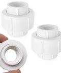 3/4 Inch PVC Pipe Union Fittings Set With Female Thread Couplings, 4 Piece Built Tough Heavy Duty Connectors With EPDM O Ring Seal