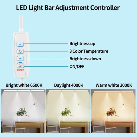 LED Light Bar Adjustment Controller for Under Cabinet LED Light Bar Pack Of 3 Linkable 12 Inch Dimmable Strip With Memory Function