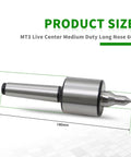 MT3 60 Degree CNC Revolving Live Center High Precision 0.0002 Inch for lathe wood and metal turning, carbon steel construction.