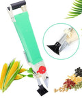 Manual Seed Planter For Home Garden with adjustable seeding machine, handheld design for wheat, soybean, corn, beans, peas, and fertilizer spreader
