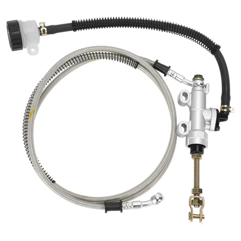 Beefed Up Rear Brake Master Cylinder Reservoir Hose Line Universal Fit For 90cc-250cc ATVs and Dirt Bikes with Coiled Design