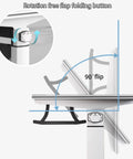 Detailed view of the rotation free flap folding mechanism for the No Fuss Slick Heavy Duty Foldable Mobile Training Table.
