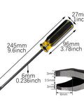 V Shaped Nail Puller Screwdriver 245mm Heavy Duty Crowbar Pry Bar Nail Picker Chrome Vanadium Cr V Alloy Steel close-up with dimensions