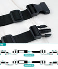 10 Pack 1 Inch Plastic Buckles For Straps With 20 Tri Glide Slide Clips Quick Side Release Fits 1 Inch Nylon Webbing Canvas Straps Black Durable And Built To Last With Easy To Install Design For Belts Bags Backpacks And More showing black buckles and strap installation methods
