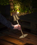Cordless Table Lamp 2 Pack With 5000mAh Rechargeable Battery Metal USB LED Desk Light Portable in outdoor setting