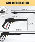 Pressure Washer Gun Replacement Kit With Jet Wand And Five Nozzles, dimensions and components, wide compatibility