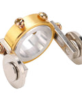 Torch Guide Wheel Spacer And Roller For 40A PT31 Plasma Cutter with dual end guides, brass and steel construction, close-up view.