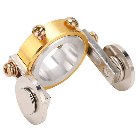 Torch Guide Wheel Spacer And Roller For 40A PT31 Plasma Cutter with dual end guides, brass and steel construction, close-up view.