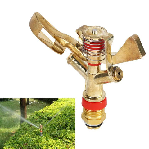 Premium Brass 360 Degree Rotating Lawn Sprinkler System Kit For Automatic Watering With Drip Irrigation Compatibility Delivers Full All Around Coverage For Large Yards Easy Setup in use