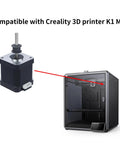 Front view of FYSETC Y-axis NEMA 17 stepper motor for K1 Max 3D printer, black body with silver shaft and gear