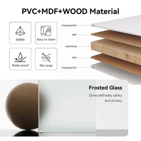 Hella Durable Sliding Barn Door With Smooth Track Hardware Kit For Closets And Hallways Featuring Five Tempered Frosted Glass Panels On A Waterproof PVC Coated Frame Designed For A No Sweat DIY Setup And Rock Solid Feel, showcasing material layers with frosted glass.