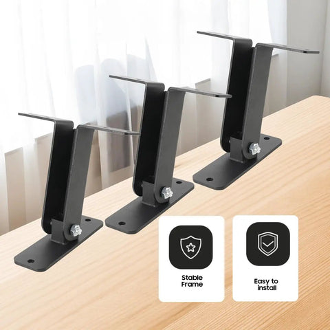 Three Pack 4x4 Roof Riser Brackets Kit For Pergola Gazebo And Patio Covers Heavy Duty Adjustable Black Steel Beam Brackets For Durable Outdoor Roof Support And Easy Install