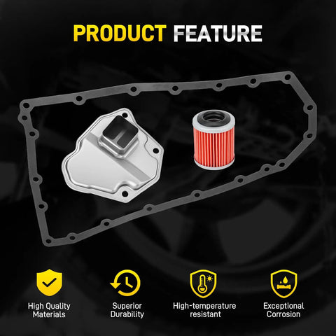All In One CVT Transmission Filter And Oil Pan Gasket Kit For Nissan with filter, gasket, and cooler filter shown