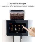 Touchscreen control of Automatic Espresso Machine With Auto Clean And LatteGo Milk System, coffee options displayed on screen.