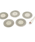 5 Pack Grinder Cut Off Wheel Set 25mm Diameter Electroplated Grit Dual Side Cutting Wheel Plate Joiner Accessories With Connector