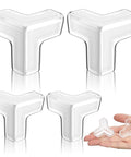 PVC Corner Guards For Furniture Edge Protection Safe Bumpers shown in clear PVC material with hand for scale