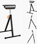 Three In One Roller Stand For Woodworking With 132 Lb Load Capacity And Outfeed Roller, Adjustable Height, Steel Base