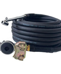 Heavy Duty Truck Tire Inflator Kit With 3/8 By 50 Ft Hybrid Air Hose, Glad Hand Connector And Air Chuck close up of air hose and chuck