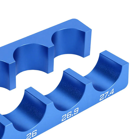 Top Notch Aluminum Alloy Bike Front Fork Hub Clamp With Precision CNC Machined Vise Insert For Easy Repair And Durable Maintenance Work, blue multi-size insert.