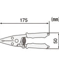 Pro Grade Precision Wire Stripper For Thick Wires, Strips Solid AWG 22 To 10 And Stranded AWG 24 To 12, dimensions 175x50 mm.