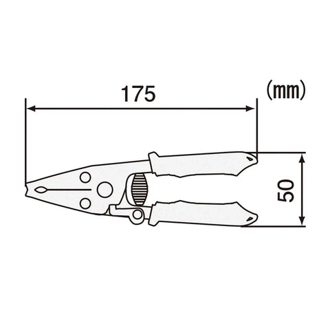 Pro Grade Precision Wire Stripper For Thick Wires, Strips Solid AWG 22 To 10 And Stranded AWG 24 To 12, dimensions 175x50 mm.