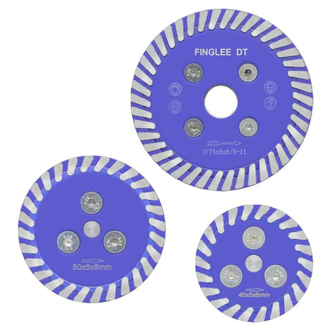 Mini Diamond Saw Blades Set 40mm 50mm 75mm For Stone Granite Carving And Easy, Precise Cutting Turbo Disc With 5/8-11 Thread