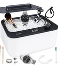 Hassle Free 45KHz Ultrasonic Jewelry Cleaner With Six Time Modes cleans rings, eyeglasses, watch straps, and dentures in 900ml stainless steel.