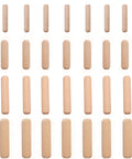 28 Piece Grooved Wooden Dowel Set For Woodworking M6 M8 M10, fluted pins for furniture making, carpentry, and DIY projects, front view