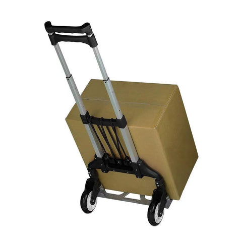 Foldable Aluminum Hand Truck Dolly With 165 Lb Capacity, Rugged Indoor Outdoor Trolley Cart With Rubber Wheels carrying box