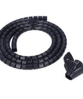 Spiral Cable Wrap For Home Office And Entertainment Centers With Clamp, Heavy Duty Wire Sleeves And Winding Tube, 2m length shown